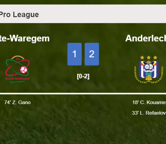 Anderlecht beats Zulte-Waregem 2-1