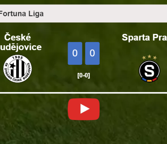 České Budějovice draws 0-0 with Sparta Praha on Saturday. HIGHLIGHTS
