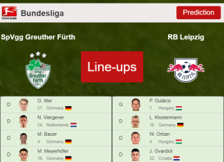 PREDICTED STARTING LINE UP: SpVgg Greuther Fürth vs RB Leipzig - 13-03-2022 Bundesliga - Germany