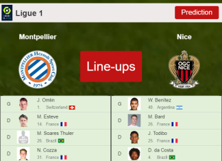 PREDICTED STARTING LINE UP: Montpellier vs Nice - 12-03-2022 Ligue 1 - France