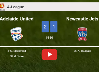 Adelaide United seizes a 2-1 win against Newcastle Jets. HIGHLIGHTS