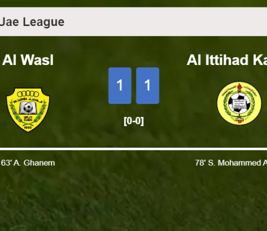 Al Wasl and Al Ittihad Kalba draw 1-1 on Saturday