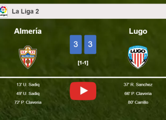 Almería and Lugo draws a frantic match 3-3 on Saturday. HIGHLIGHTS