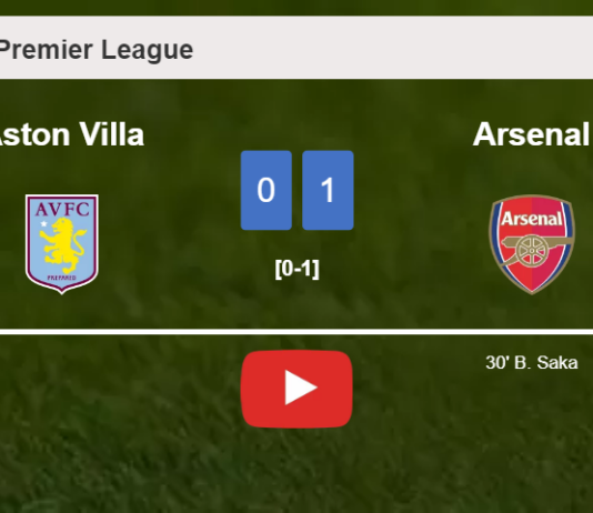 Arsenal defeats Aston Villa 1-0 with a goal scored by B. Saka. HIGHLIGHTS