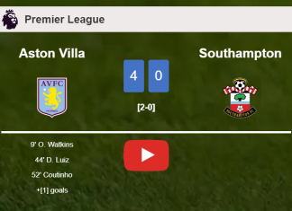 Aston Villa obliterates Southampton 4-0 . HIGHLIGHTS