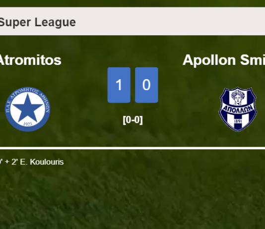 Atromitos overcomes Apollon Smirnis 1-0 with a late goal scored by E. Koulouris