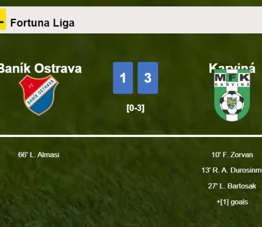 Karviná beats Baník Ostrava 3-1