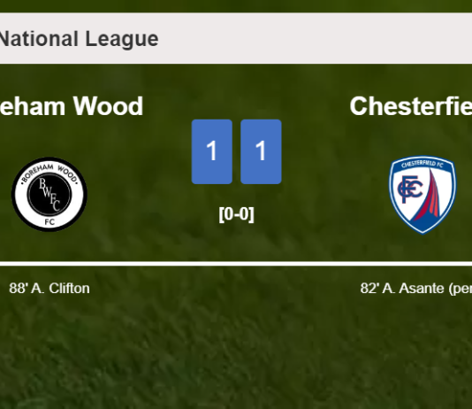 Boreham Wood steals a draw against Chesterfield