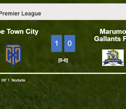 Cape Town City prevails over Marumo Gallants FC 1-0 with a late goal scored by T. Nodada