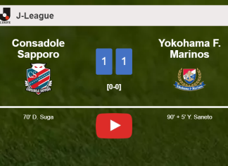 Yokohama F. Marinos seizes a draw against Consadole Sapporo. HIGHLIGHTS