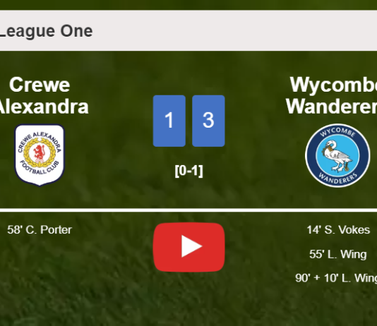 Wycombe Wanderers conquers Crewe Alexandra 3-1. HIGHLIGHTS