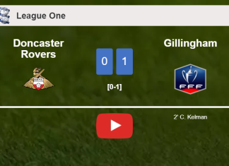Gillingham conquers Doncaster Rovers 1-0 with a goal scored by C. Kelman. HIGHLIGHTS