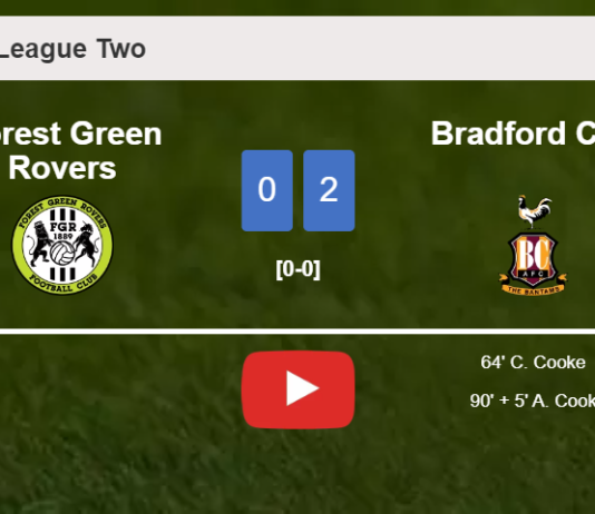 Bradford City surprises Forest Green Rovers with a 2-0 win. HIGHLIGHTS