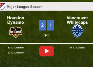Houston Dynamo recovers a 0-1 deficit to conquer Vancouver Whitecaps 2-1 with D. Quintero scoring a double. HIGHLIGHTS