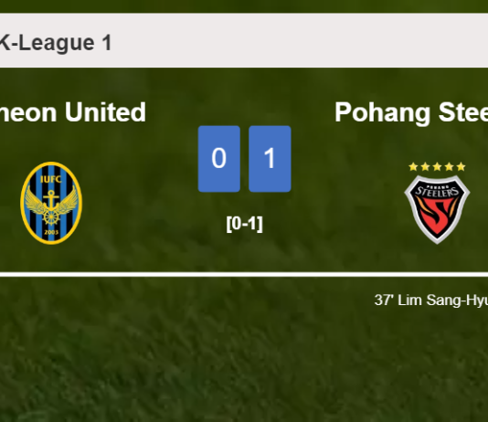 Pohang Steelers prevails over Incheon United 1-0 with a goal scored by L. Sang-Hyub