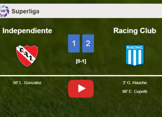 Racing Club steals a 2-1 win against Independiente. HIGHLIGHTS