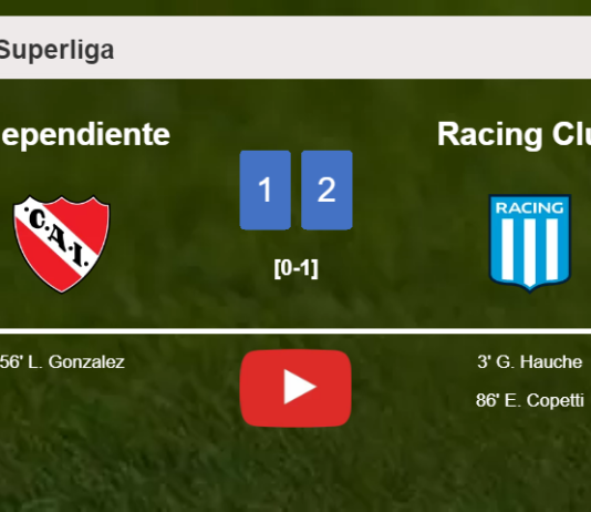 Racing Club steals a 2-1 win against Independiente. HIGHLIGHTS