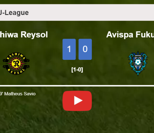 Kashiwa Reysol beats Avispa Fukuoka 1-0 with a goal scored by M. Savio. HIGHLIGHTS
