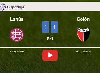 Lanús and Colón draw 1-1 on Sunday. HIGHLIGHTS