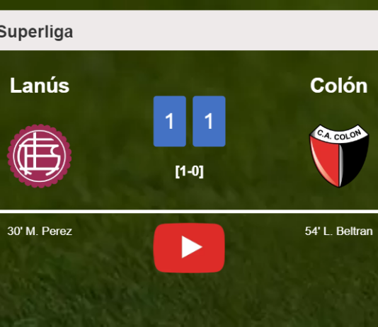 Lanús and Colón draw 1-1 on Sunday. HIGHLIGHTS