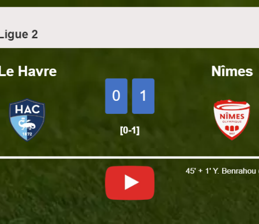 Nîmes defeats Le Havre 1-0 with a goal scored by Y. Benrahou. HIGHLIGHTS