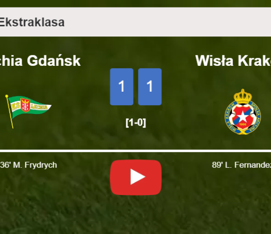 Wisła Kraków snatches a draw against Lechia Gdańsk. HIGHLIGHTS