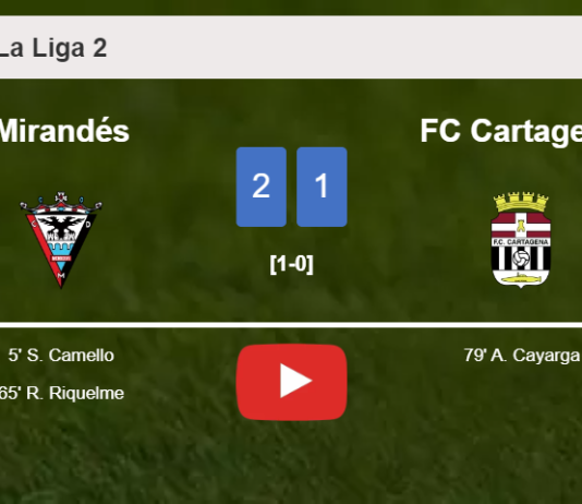 Mirandés conquers FC Cartagena 2-1. HIGHLIGHTS