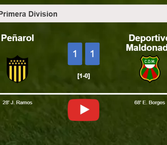 Peñarol and Deportivo Maldonado draw 1-1 on Saturday. HIGHLIGHTS