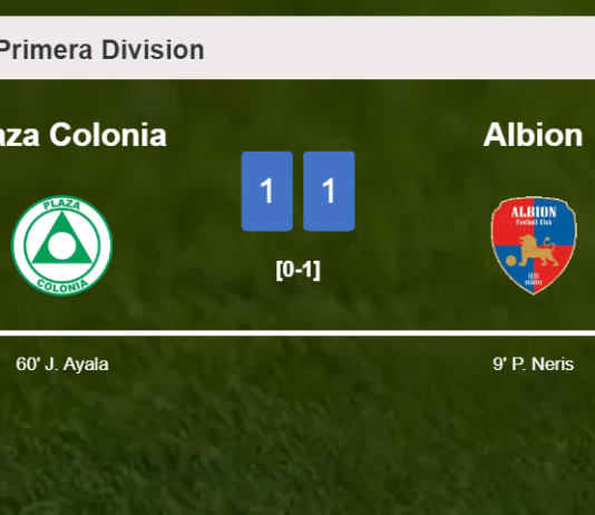Plaza Colonia and Albion draw 1-1 on Saturday