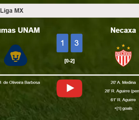 Necaxa prevails over Pumas UNAM 3-1. HIGHLIGHTS