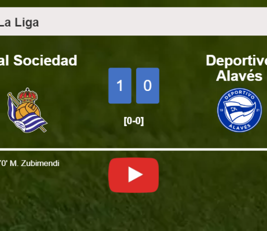 Real Sociedad conquers Deportivo Alavés 1-0 with a goal scored by M. Zubimendi. HIGHLIGHTS