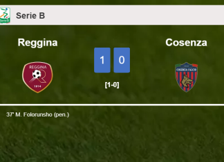 Reggina tops Cosenza 1-0 with a goal scored by M. Folorunsho