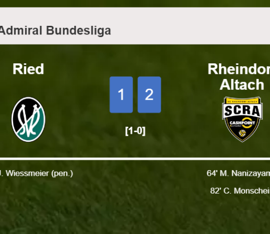 Rheindorf Altach recovers a 0-1 deficit to conquer Ried 2-1