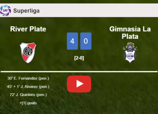 River Plate destroys Gimnasia La Plata 4-0 with a great performance. HIGHLIGHTS