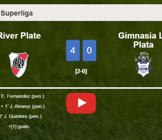 River Plate destroys Gimnasia La Plata 4-0 with a great performance. HIGHLIGHTS