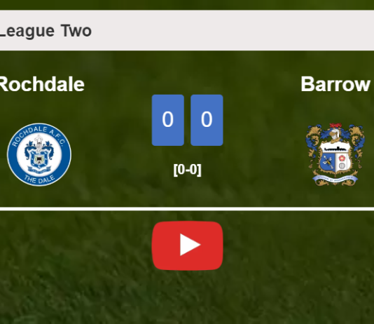 Rochdale draws 0-0 with Barrow on Saturday. HIGHLIGHTS