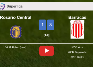 Barracas Central conquers Rosario Central 3-1 after recovering from a 0-1 deficit. HIGHLIGHTS