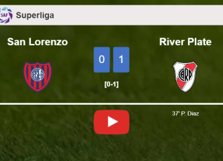 River Plate defeats San Lorenzo 1-0 with a goal scored by P. Diaz. HIGHLIGHTS