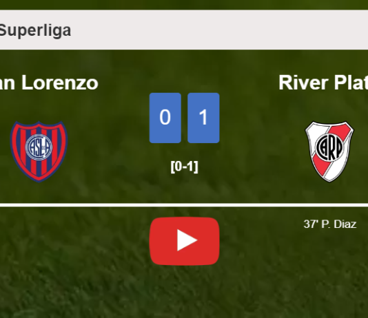 River Plate defeats San Lorenzo 1-0 with a goal scored by P. Diaz. HIGHLIGHTS