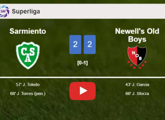 Sarmiento and Newell's Old Boys draw 2-2 on Saturday. HIGHLIGHTS