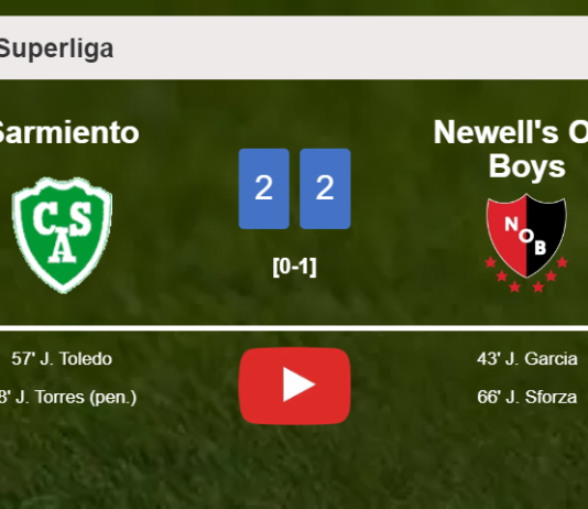 Sarmiento and Newell's Old Boys draw 2-2 on Saturday. HIGHLIGHTS