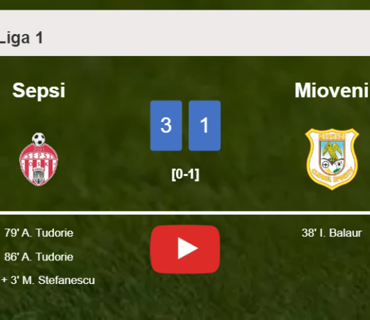 Sepsi beats Mioveni 3-1 after recovering from a 0-1 deficit. HIGHLIGHTS