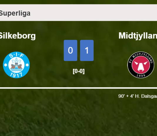 Midtjylland conquers Silkeborg 1-0 with a late goal scored by H. Dalsgaard