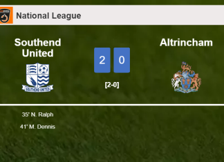 Southend United prevails over Altrincham 2-0 on Saturday