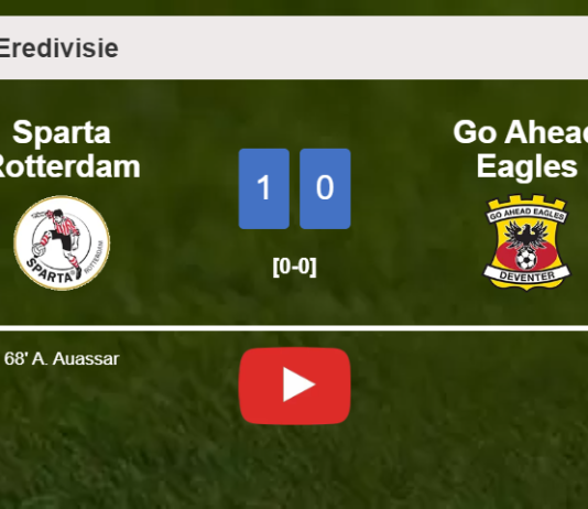Sparta Rotterdam tops Go Ahead Eagles 1-0 with a goal scored by A. Auassar. HIGHLIGHTS