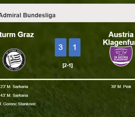 Sturm Graz beats Austria Klagenfurt 3-1