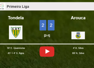 Tondela and Arouca draw 2-2 on Saturday. HIGHLIGHTS