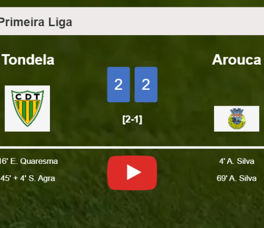 Tondela and Arouca draw 2-2 on Saturday. HIGHLIGHTS