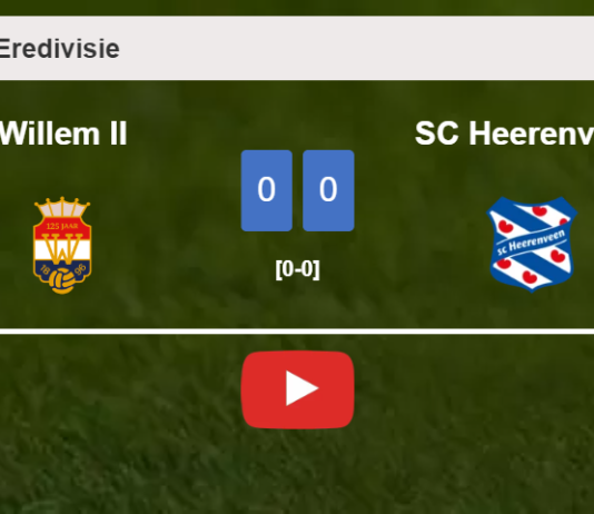 Willem II draws 0-0 with SC Heerenveen on Saturday. HIGHLIGHTS