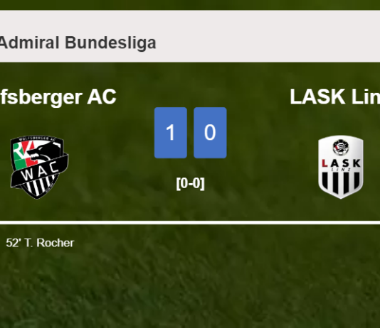 Wolfsberger AC conquers LASK Linz 1-0 with a goal scored by T. Rocher